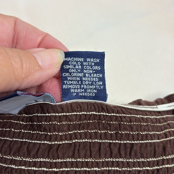 Duck Head Brown and Olive Camisole Top with Elastic Bodice. Small - Picture 5 of 10